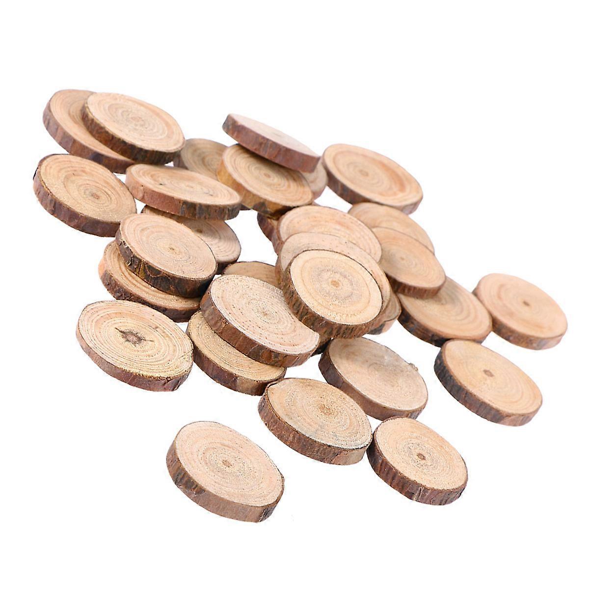 Unfinished Natural Wood Slices Table Numbers 3-4CM Diameter 0.5CM Thickness Artists 30Pcs