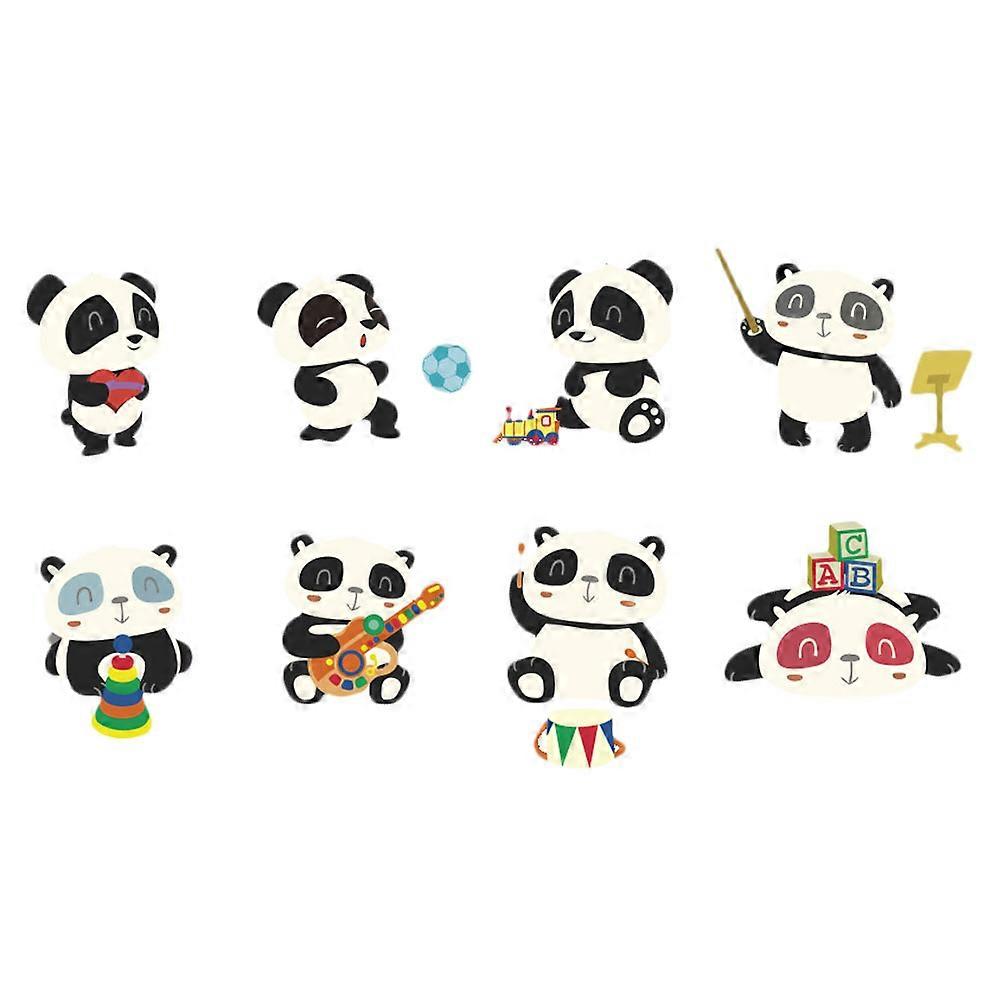 Cartoon Panda Wall Sticker Adorable Decorative Sticker for Nursery Preschool Room Decoration Easy to Apply and Remove
