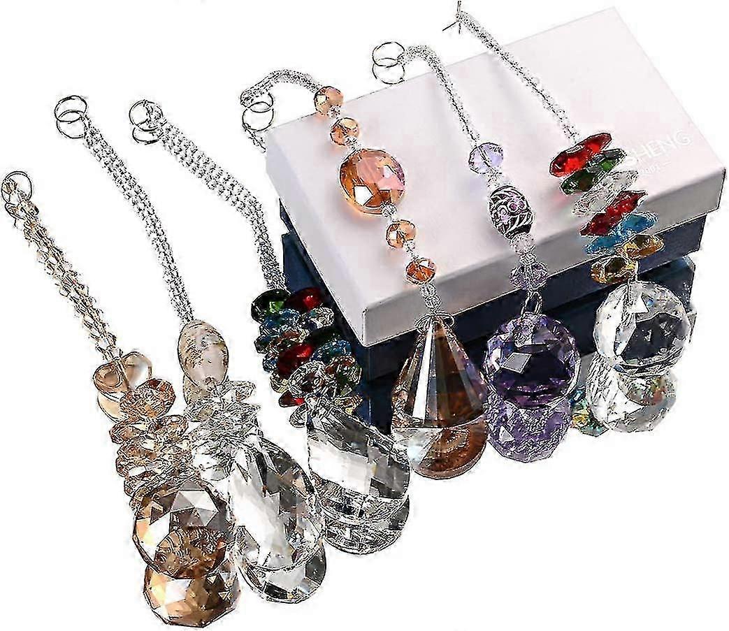 6PCS Branches-Shaped Chandelier Stimulator with Prism Crystal Ball for Pendant Decoration