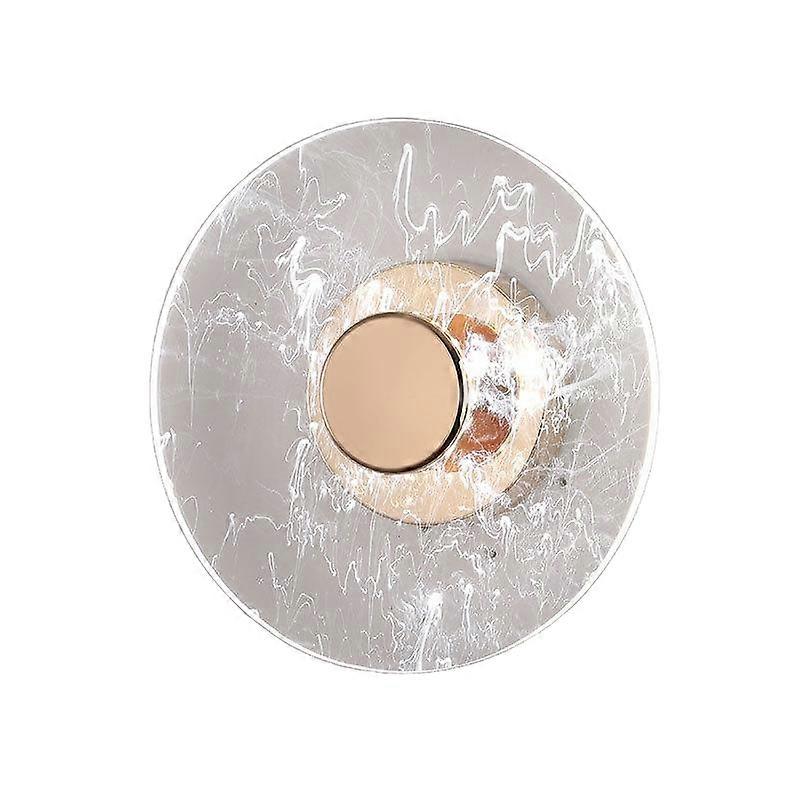 4W Simple Acrylic Round LED Wall Sconce, 3 Colours Variable Light, for Bedroom and Study Room