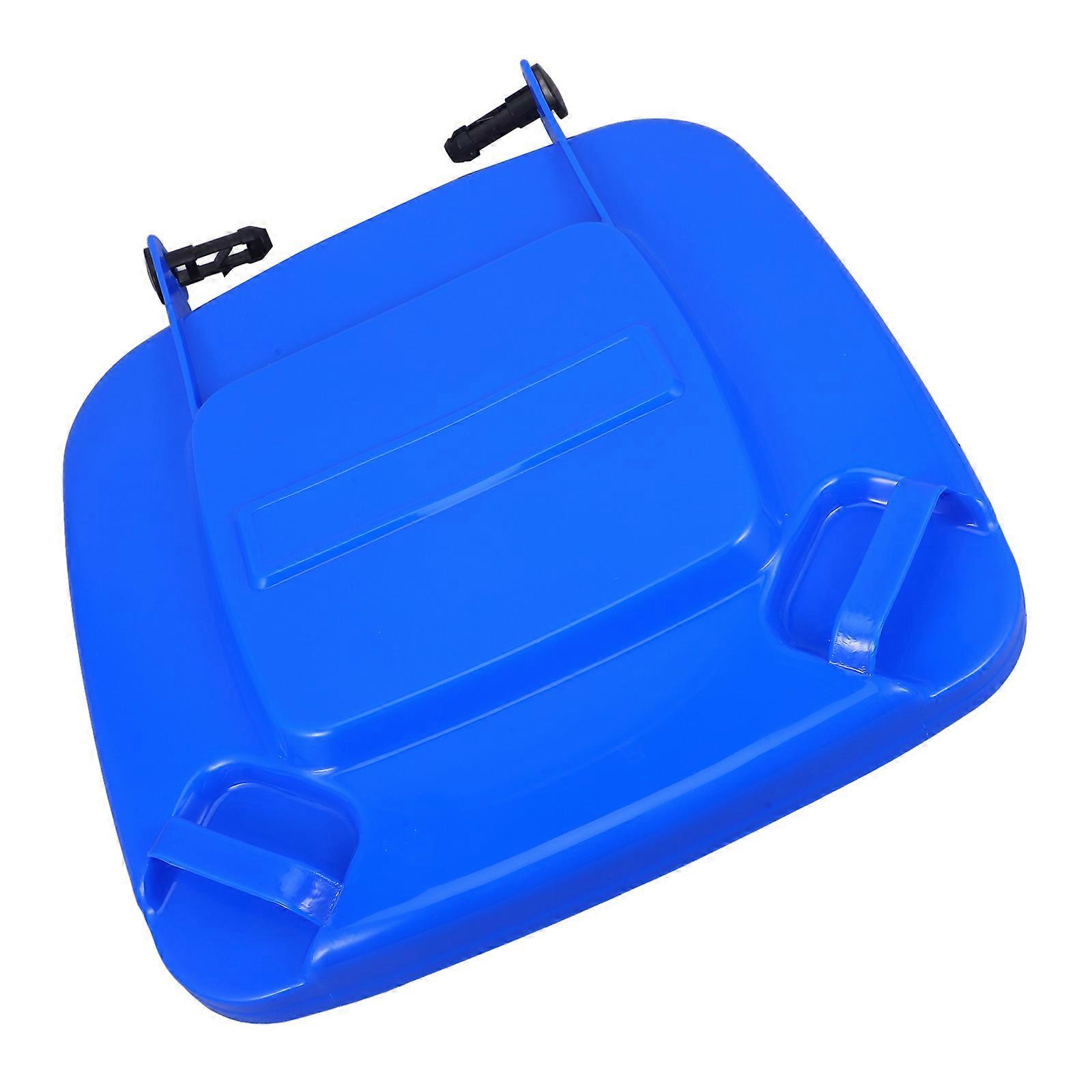 Garden Trash Can Lid Square Blue Plastic Waste Bin Lid Replacement for Outdoor Use 1Pack