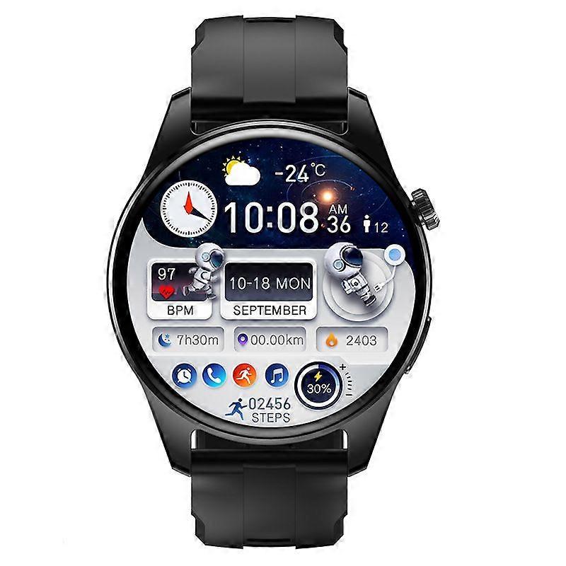 Smart watch, 1.5 inch curved screen, multifunctional smart watch, suitable for iPhone and Android, Black
