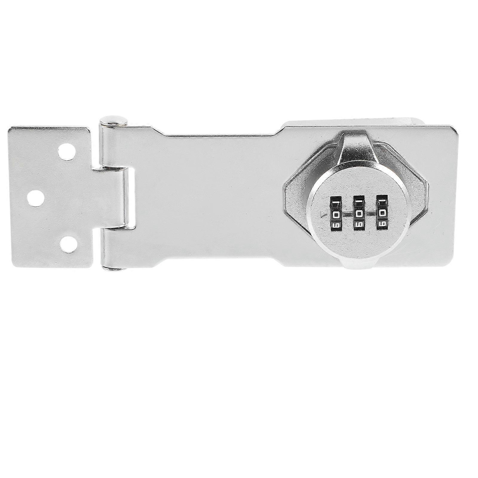 Password Lock Mechanical Password Rotary Hasp Lock Door Latch Heavy Duty Silver 4.5x4.5cm Door Security 1Pack