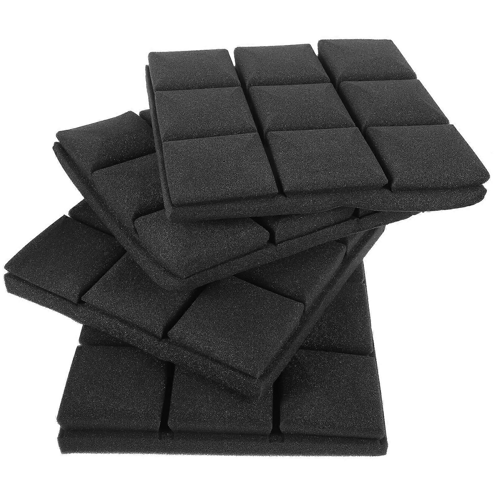 Soundproof Wall Panels Soundproofing Panel Recording Studio Indoor Use 25x25x5cm Black Noise Reduction 4Pcs