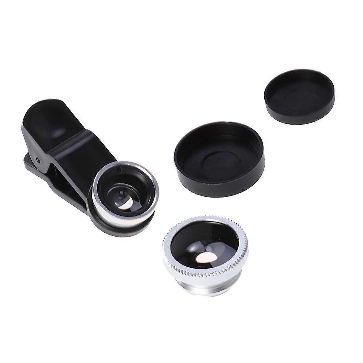 Clip On Lens For Phone Wide Angle Fisheye Smartphone Camera Accessories Silver 5.30X2.20X1.50CM Outdoor Activities 1Set