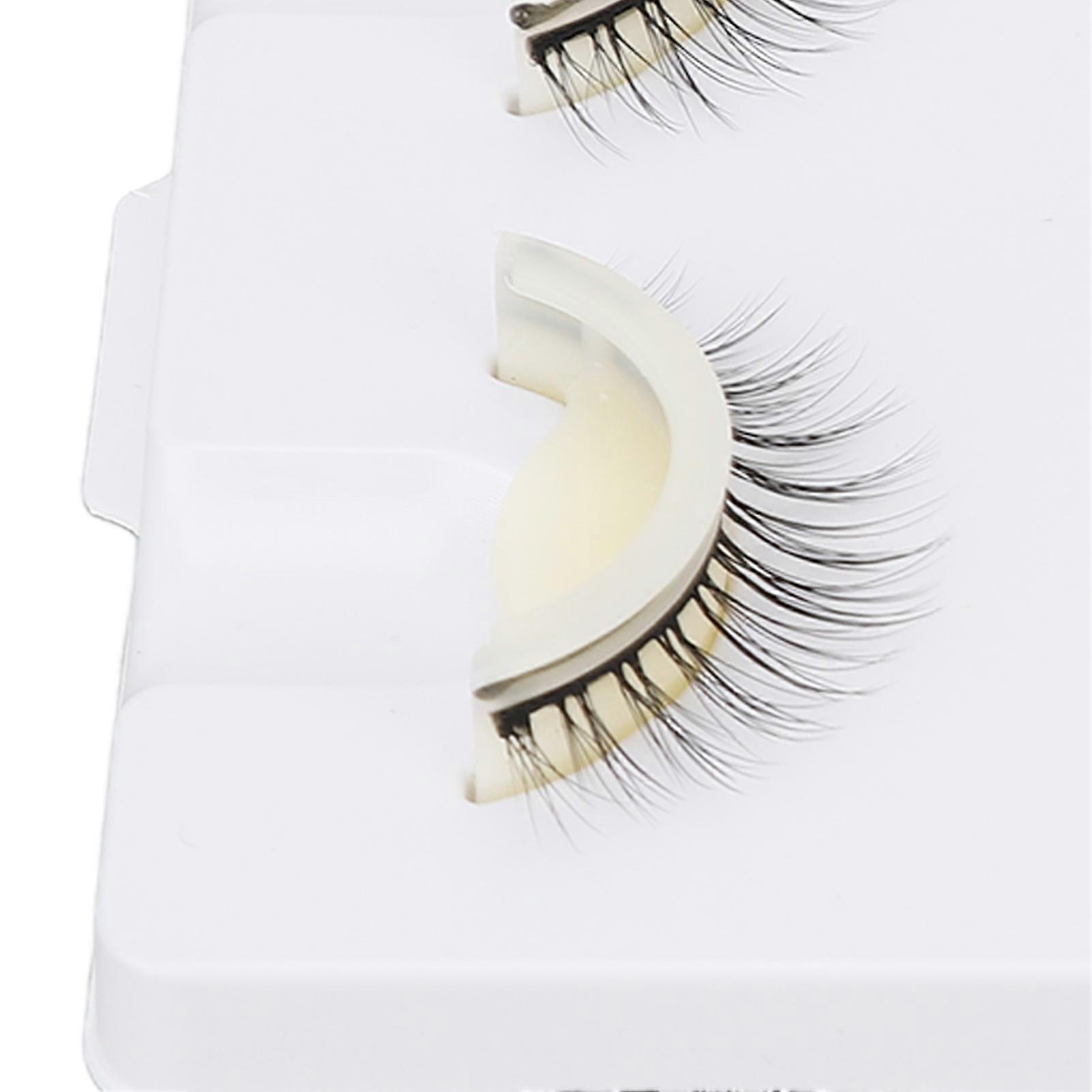 2 Pairs Natural False Eyelashes Dense Reusable Self-Adhesive 3D Eyelashes for Home Beauty Salon LD2204