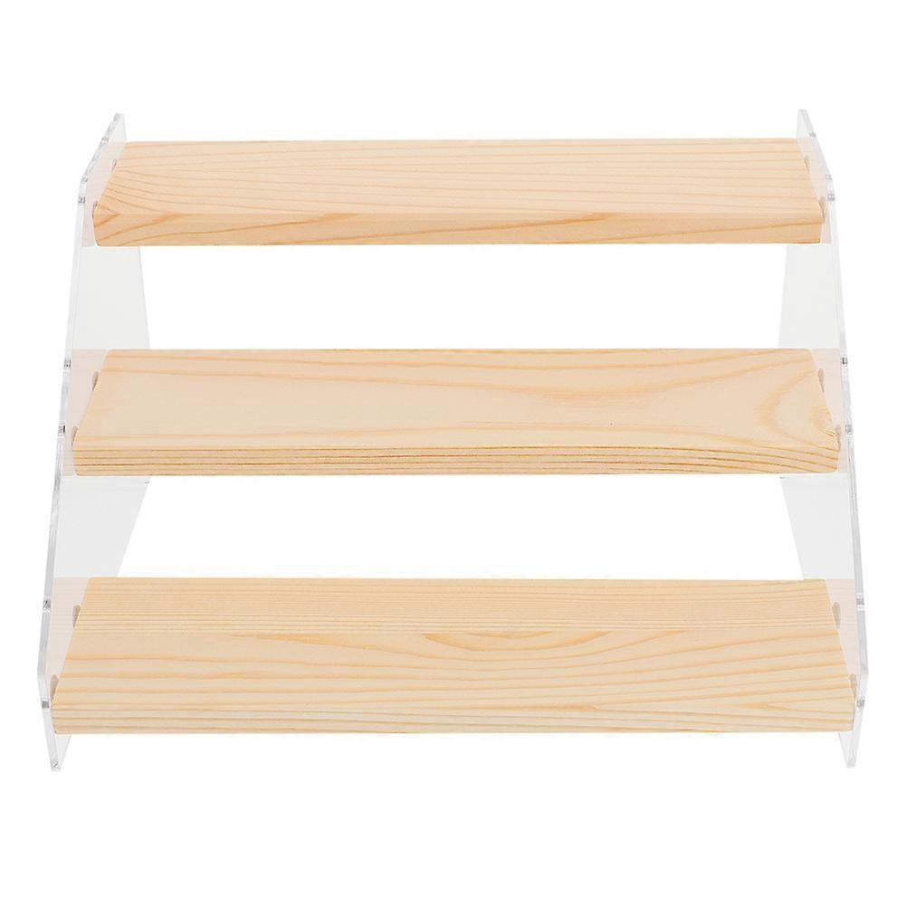 Multipurpose Display Rack Stepped Storage Shelf Beige Color 30X16X115CM MultiLayer Storage 1Pack