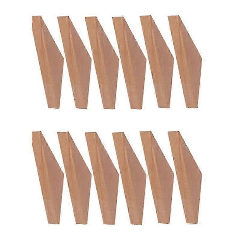 12pcs Wooden Wall Hook Piece Beech Triangle Clothes Hat Hook Holder
