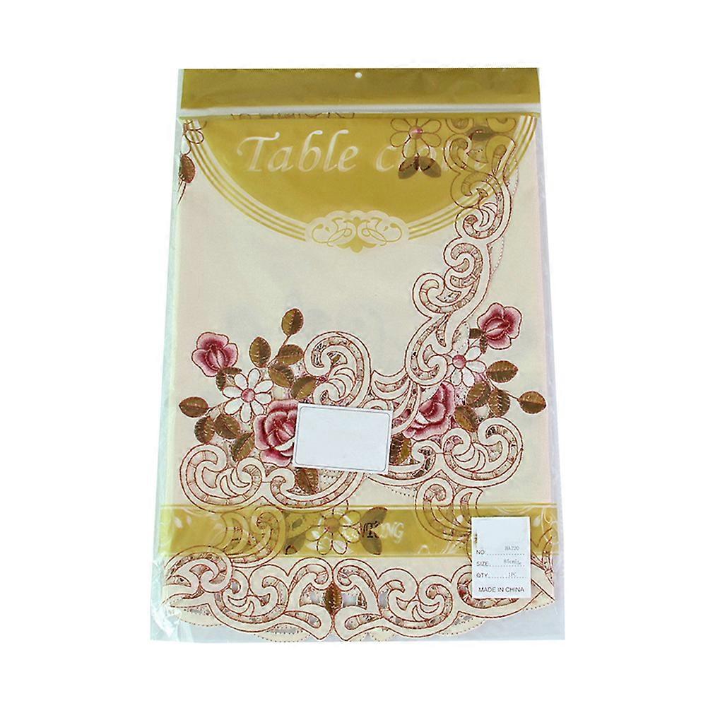 Fancy Tablecloth European Style End Table Cloth Beige 85x85 Cm Scratch Protection 1Set