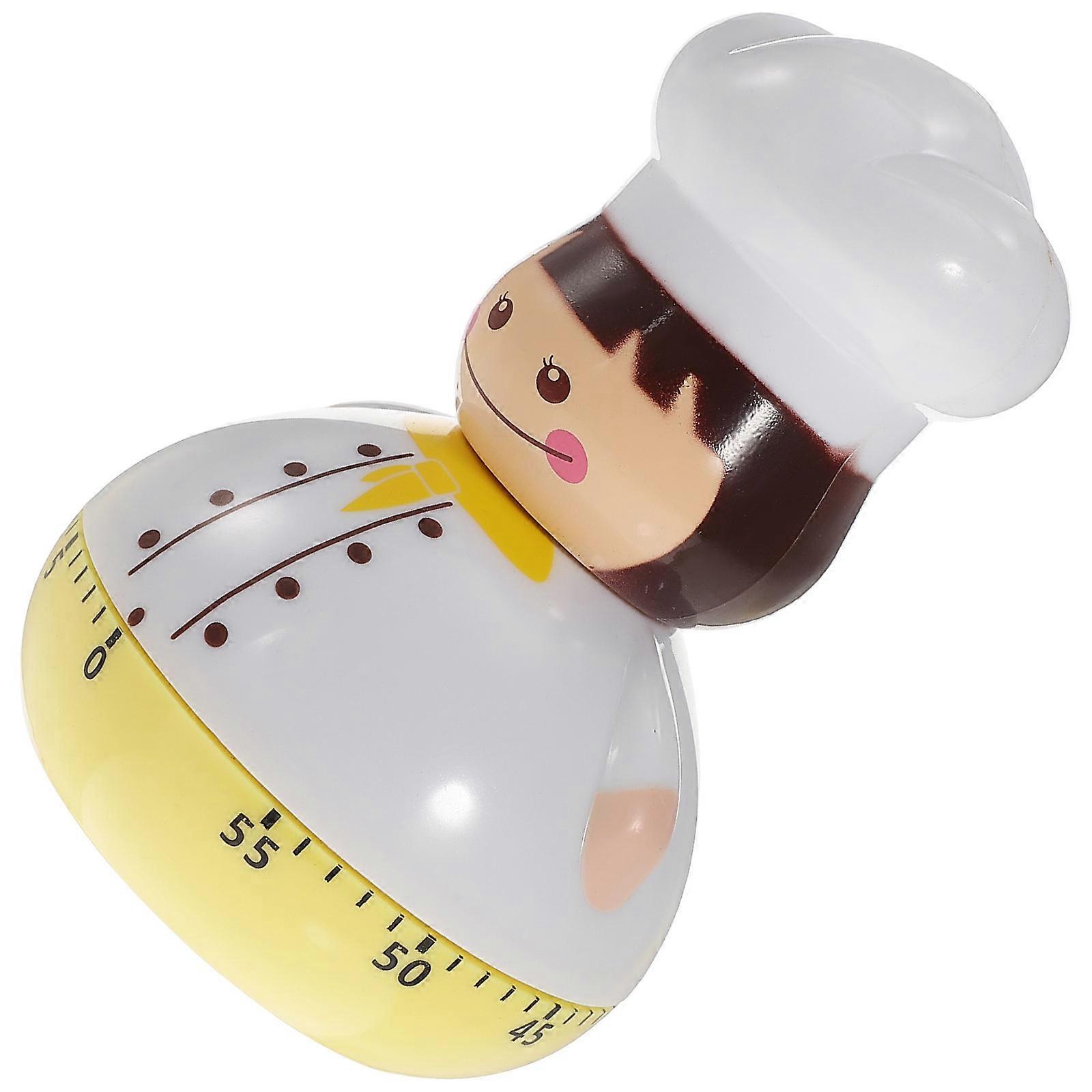 Mini Chef Mechanical Kitchen Timer Yellow Countdown Timer for Cooking Baking Eggs Pancakes No Battery Required Easy to Use Design