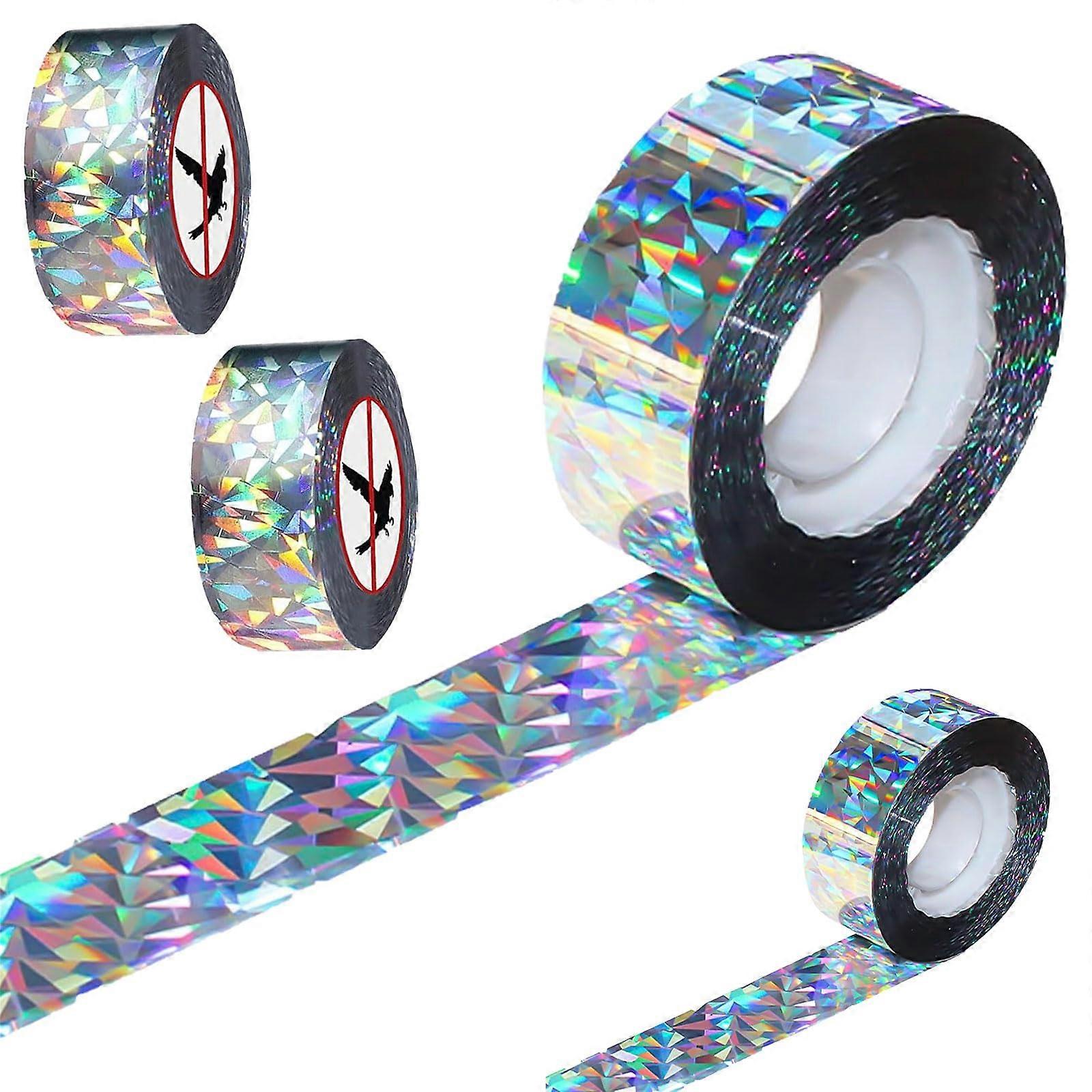 Bird Repellent Tape Set of 2 - 2 x 80 m x 2.5 cm, Reflective Deterrent Tape for Gardens, Yards, Fruit Trees