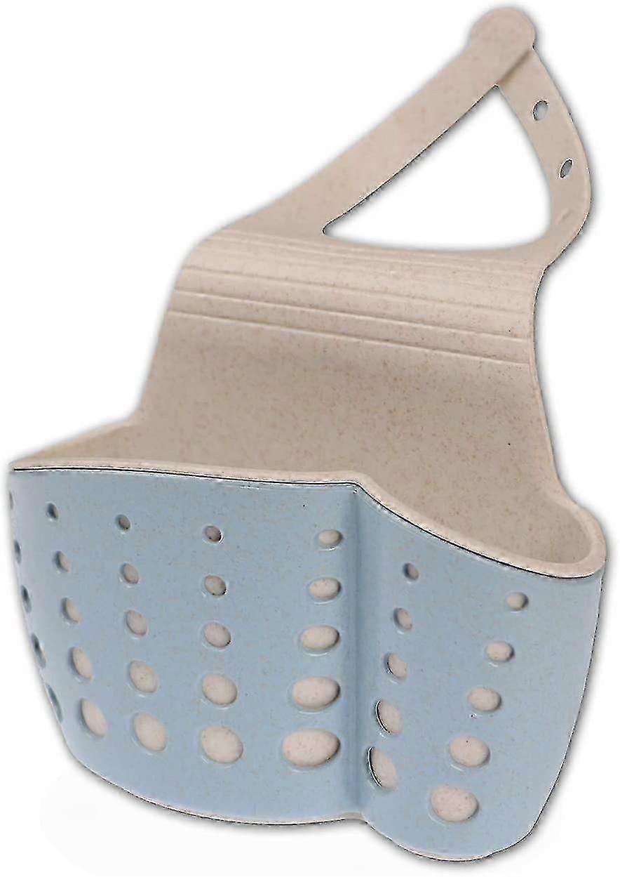 Sink Caddy Sponge Holder For Kitchen Sink Faucet Hanging Caddy Organizer For Sponge, Brush, Soap And Towel Blue