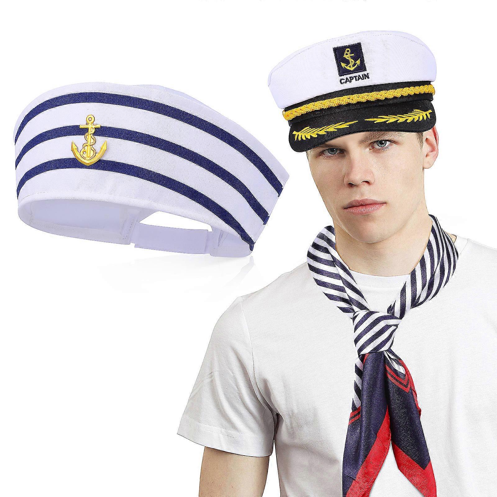 Here's a refined and engaging product description for your **Adjustable Navy Sailor Hat and Scarf Set**:
**Adjustable Navy Sailor Hat and Scarf