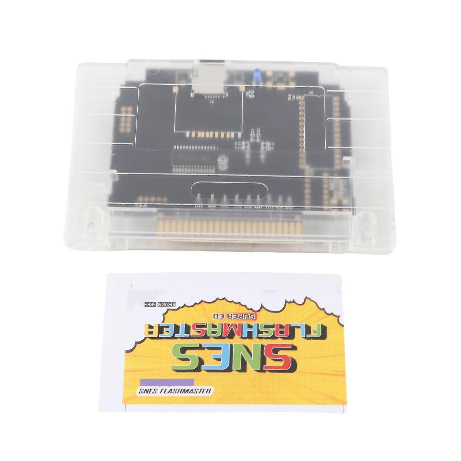 Cartouche de jeu vidéo 3000 en 1 V1.0 avec carte mémoire de 8 Go pour console de jeu SFC, blanc transparent