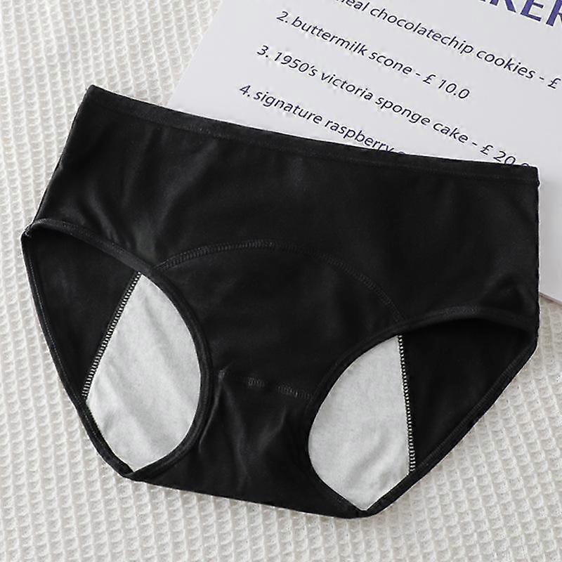 Women's Underwear In Cotton Physiological Period Mid Waist Breathable Pure Cotton Side Leak Proof Briefs