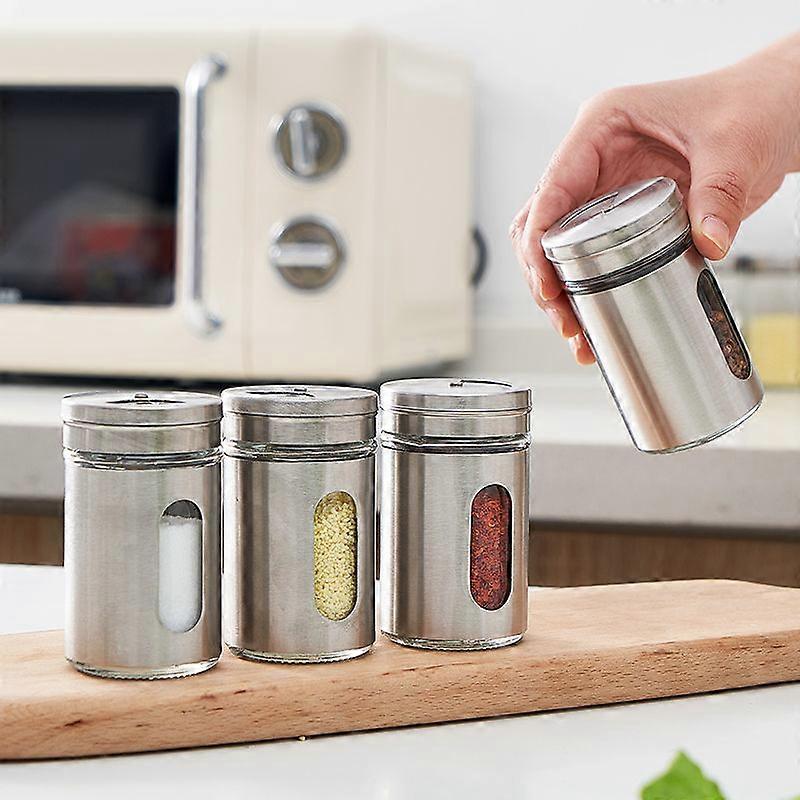 12 pots à épices avec couvercle pivotant, pot à épices en acier inoxydable - Kitchen Storage