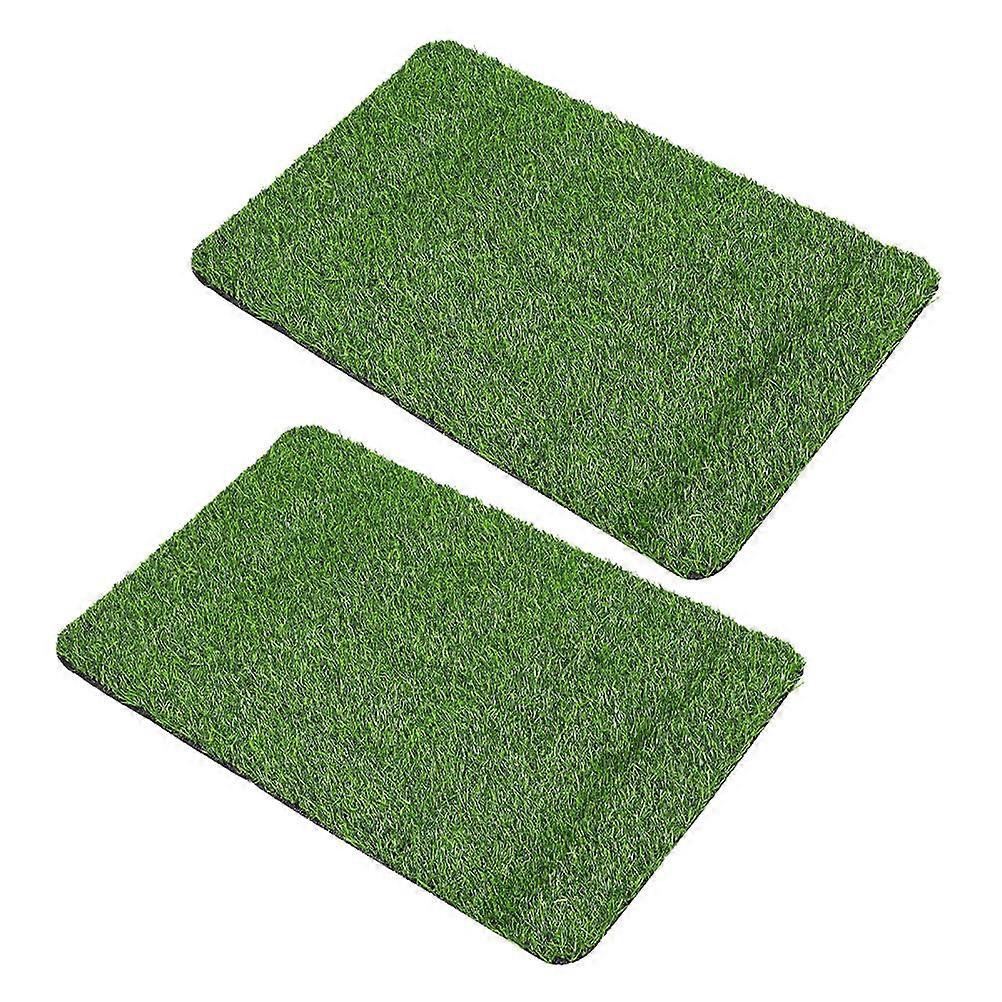 Fake Grass Mat Artificial Grass Door Mat Balcony Easy Maintenance 2Pcs