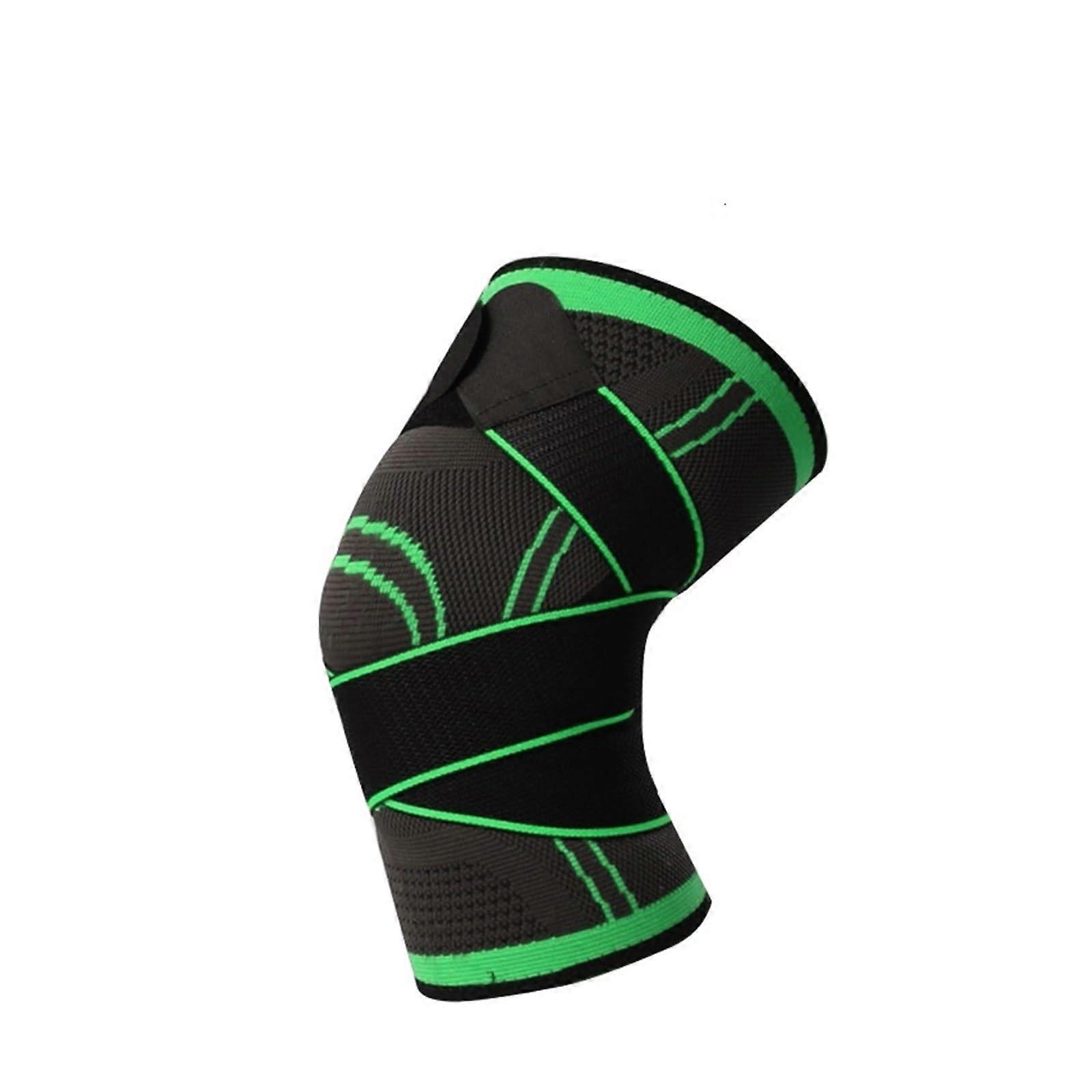 Knee Pads Sports Fitness Pressurized Elastic Kneepad Support Basketball Volleyball Brace Green M