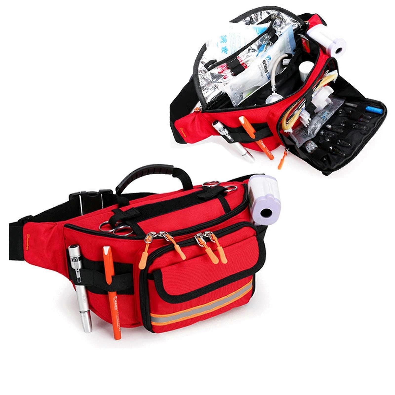 Empty First Responder Bag, Emergency Storage Bag, Portable Trauma Bag with Multiple Pockets for First Aid Kit and Care Supplies (Color: A)