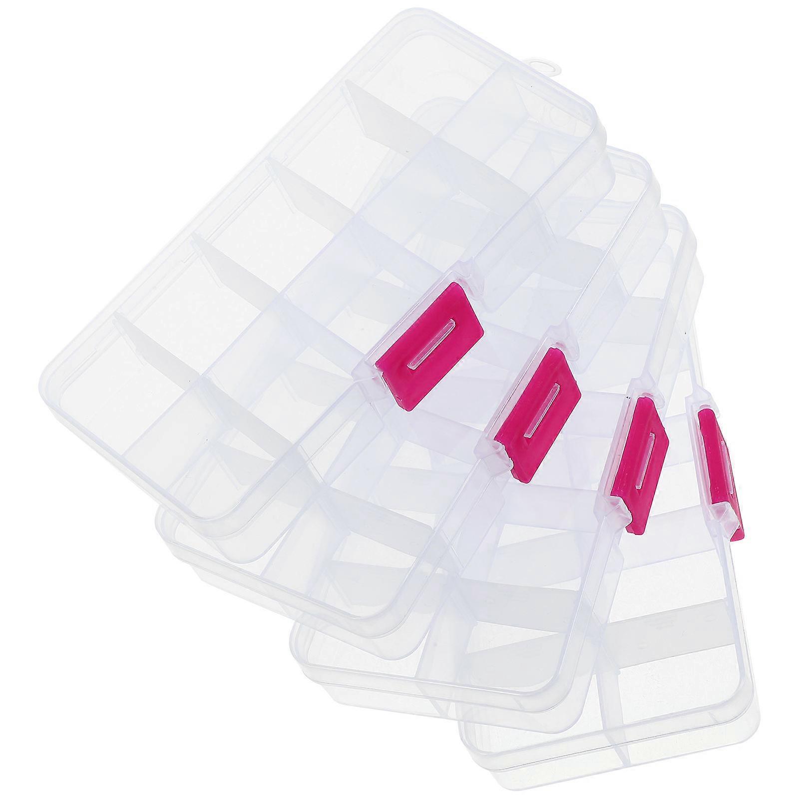 Small Storage Containers Plastic Boxes Rectangular Organizer For Home Use 4Pcs
