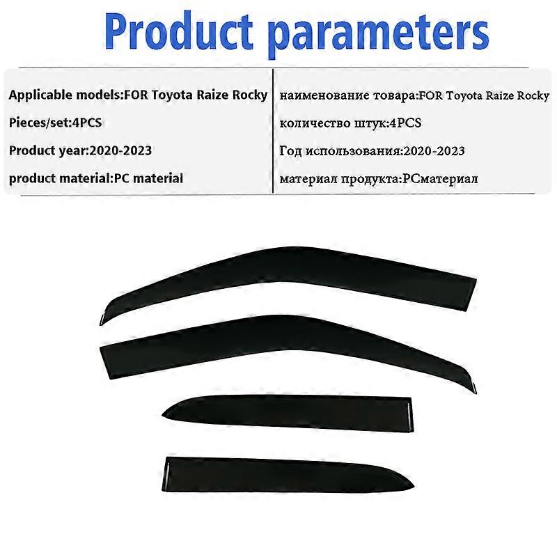 Suitable FOR Toyota Raize Rocky 2020-2023 Window Visors Rain Guard Windows Rain Cover Deflector Awning Shield Vent Guard Shade Cover Trim