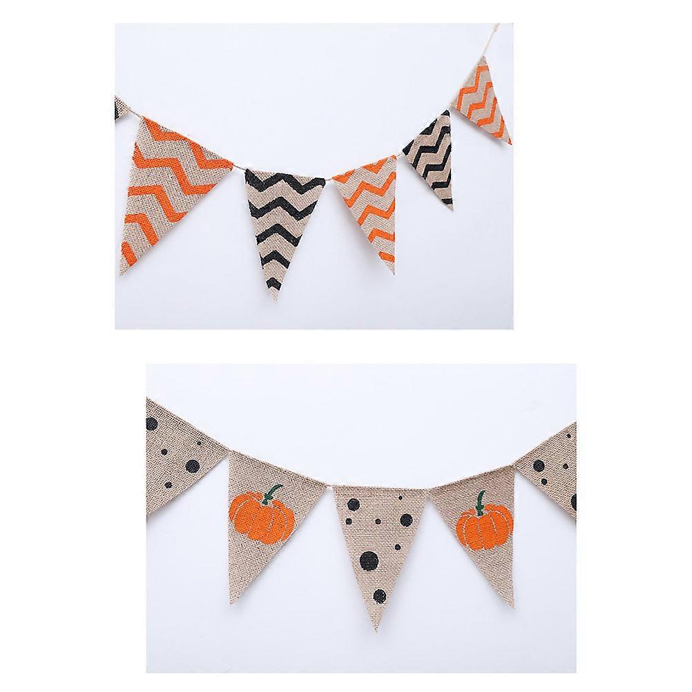 Halloween Pennant Banner Multi Color 13 x 17cm Square Shape Party Decoration Supplies 1Pack
