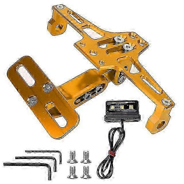 Cnc Aluminum Turn Signal Light Bracket for Motorcycles, License Number Plate Holder Frame, Adjustable Moto Accessories with LED Light