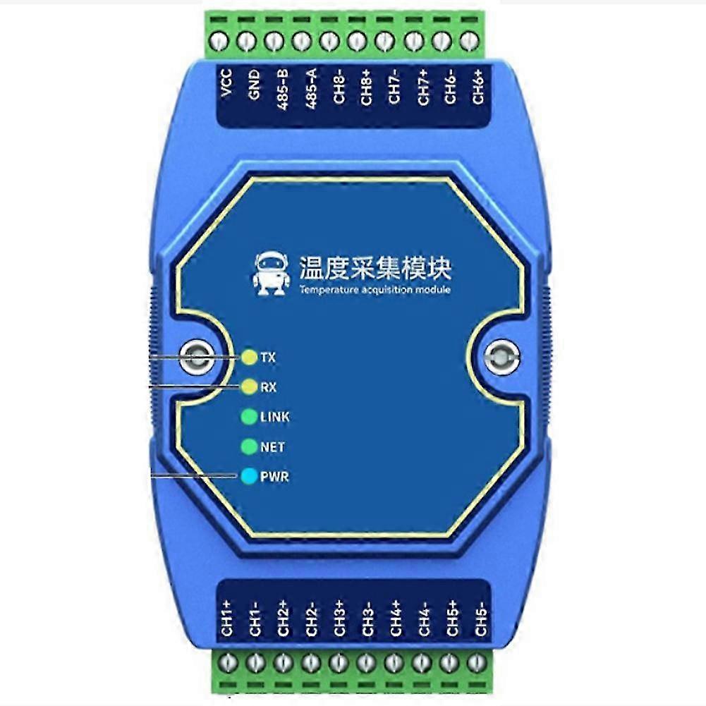 8 Channel Modbus RS485 Type K Thermocouple Input Gateway with Watchdog DNS for Industrial Use