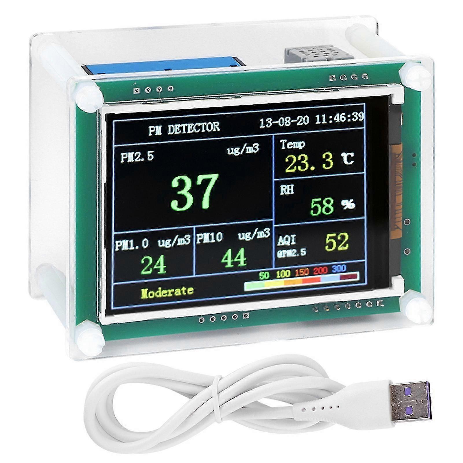 PM2.5 Air Quality Detector LED Household Vehicle Environment Monitor A1 Communication 2.8in