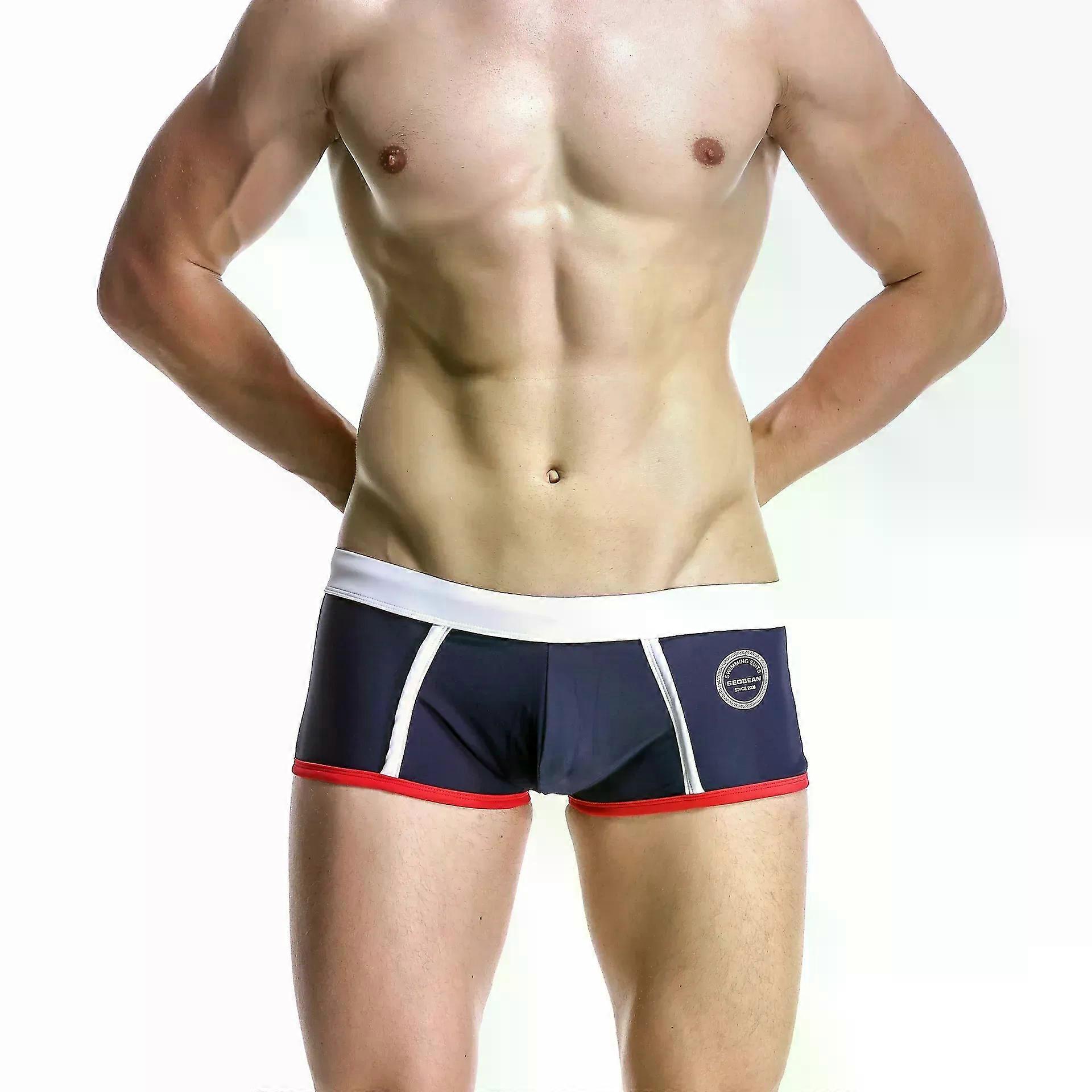 Men's Swimming Trunk Contrast Color Summer Seaside Beach Board Shorts Male Swimwear Swimsuits Youth Hot Spring Pool Bathing Suit