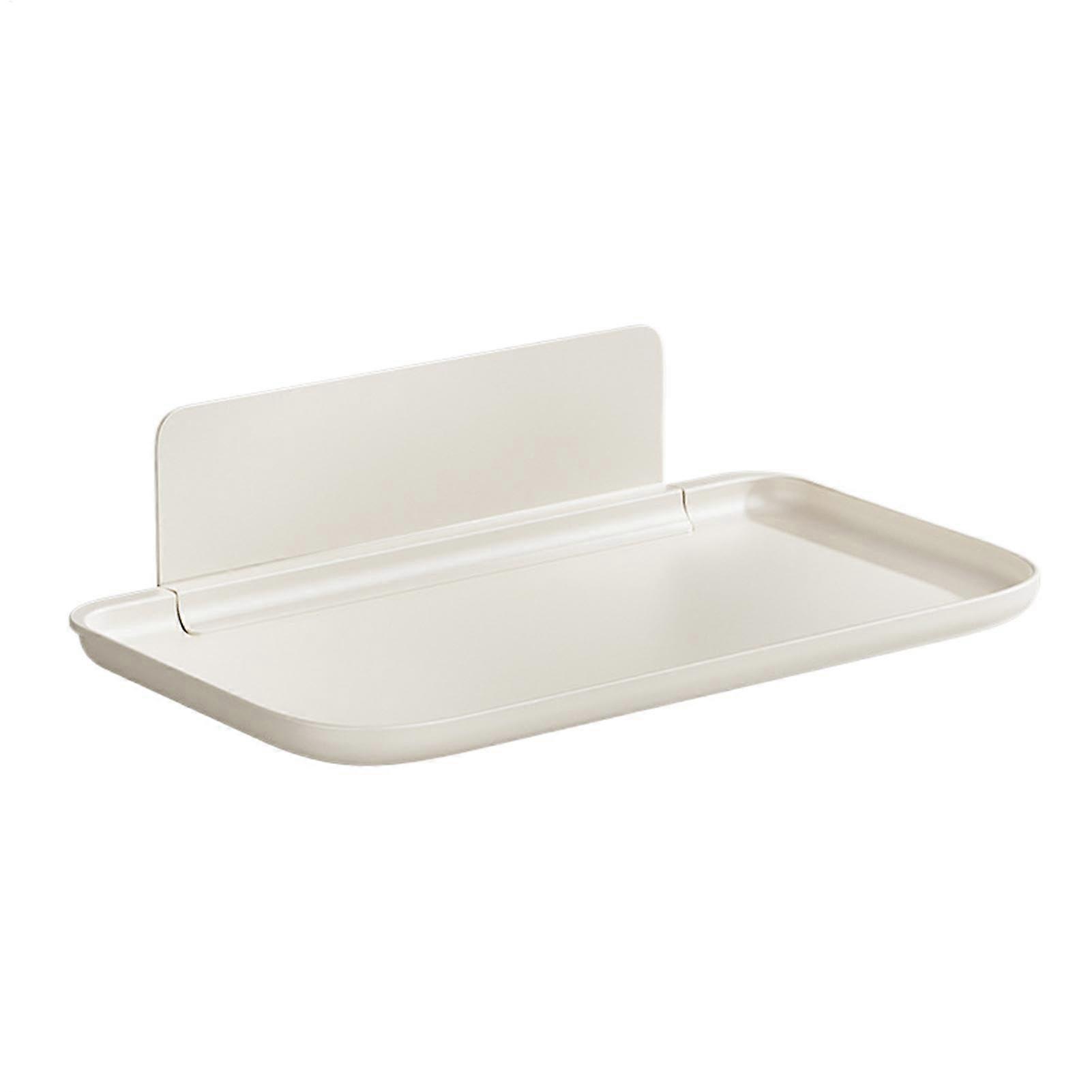 Foldable floating shelves for wall, foldable bathroom shelves, extra storage floating bracket  white
