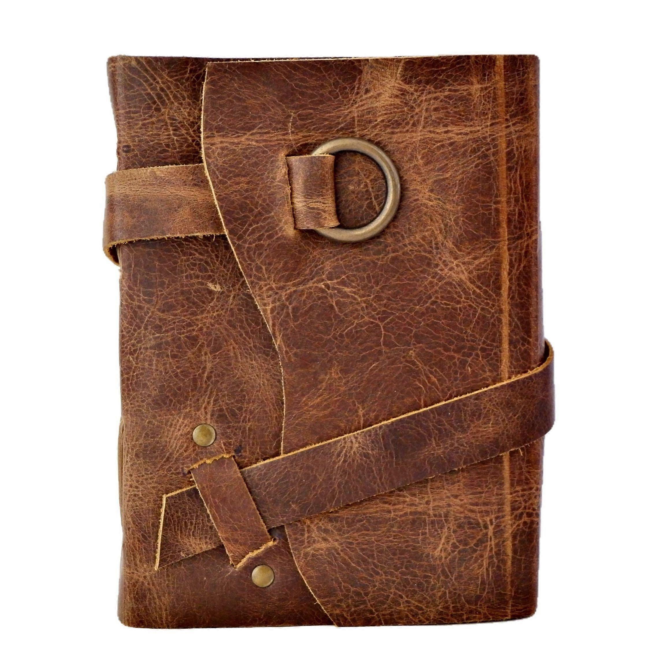 Eono Vintage Leather Diary , Leather Bound Journal Large Writing Notebook 200 Handmade Pages with 5 x 7 inch.