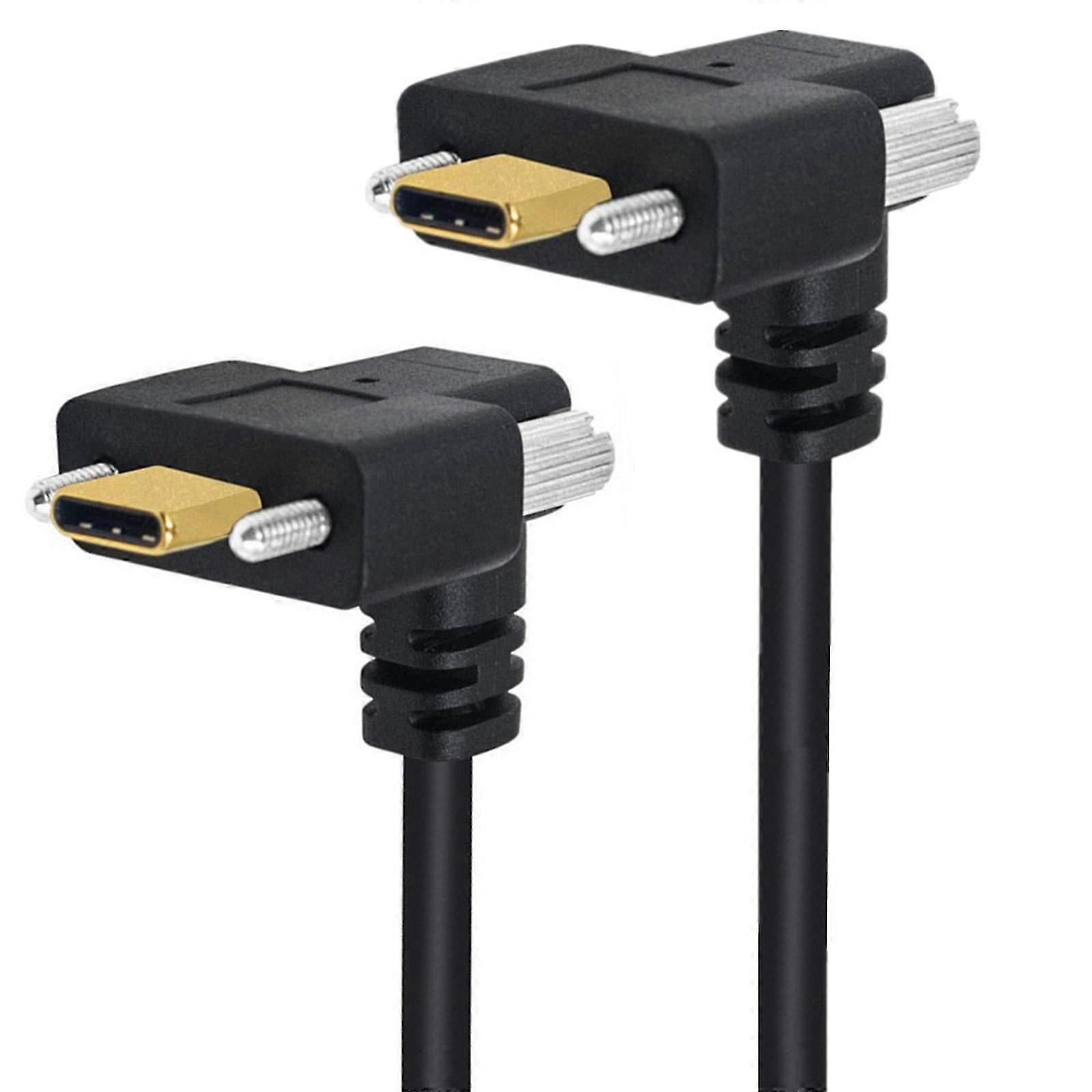 USB C 3.1 Cable Fast Charging and 10Gbps Data Transfer Cable of 4K60hz Video Output Panel Mount Screw Locking Cord Edition 0703