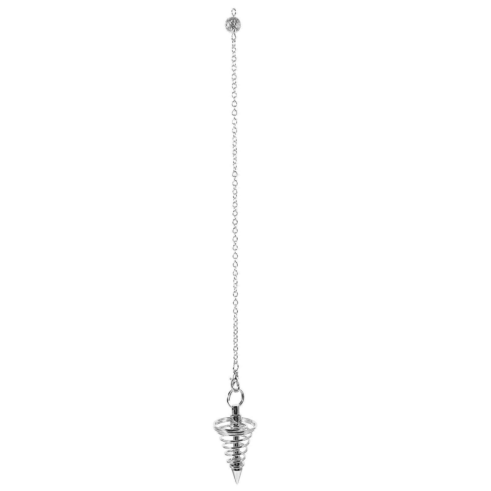 Spiral Cone Pendulum Pendant with Chain   Divination & Decision Making Tool for Concentration   Witchcraft Supplies