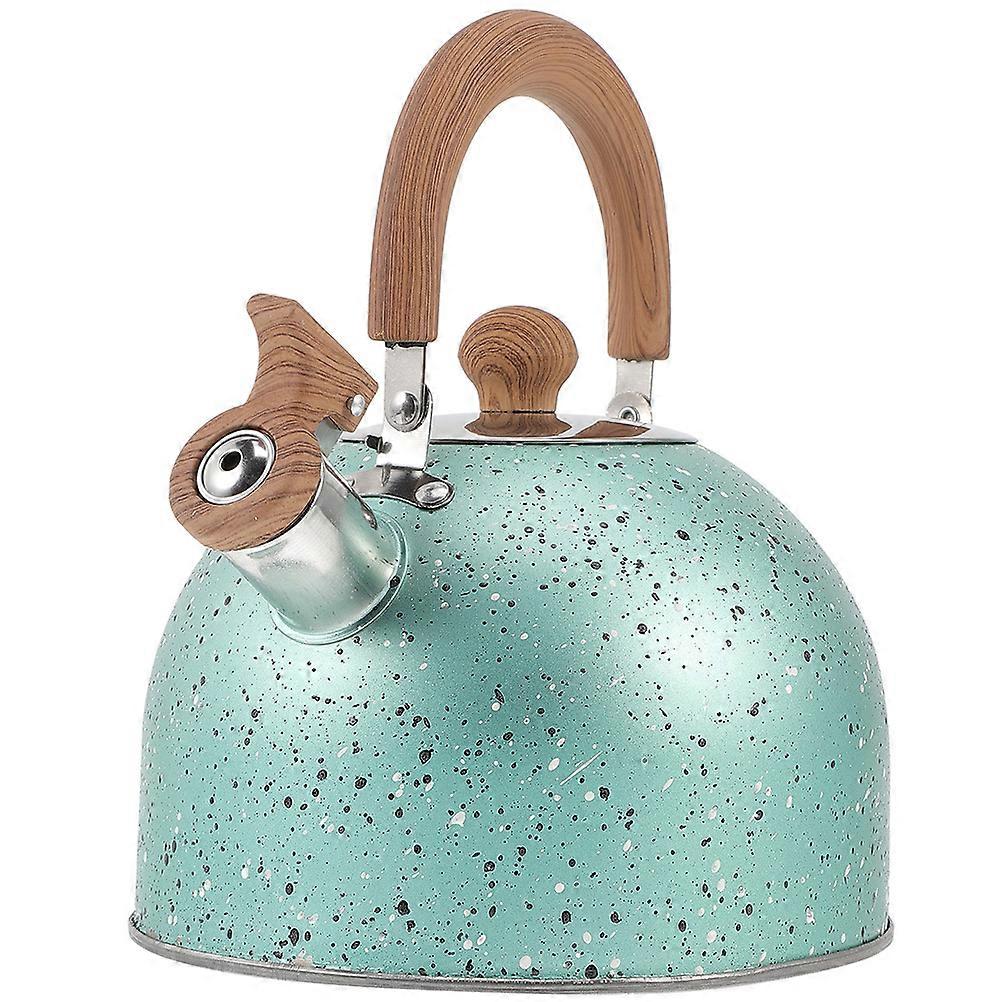 Portable Tea Kettle Round Bottom Simple Design Stainless Steel Teapot Family Use Heat Resistance 1Pack