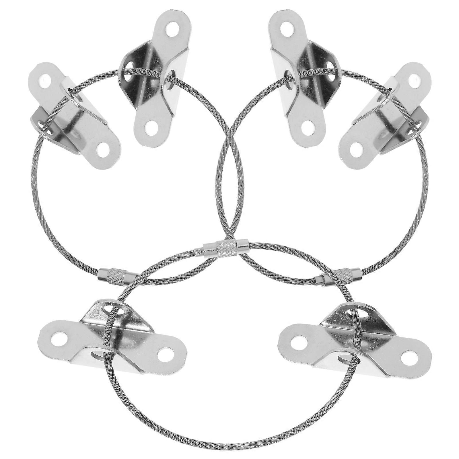 3 Sets Stainless Steel Furniture Anchors with Multi Strand Rust Resistant Cables and Durable Connectors for Securing Bookshelves, Cabinets, and TVs
