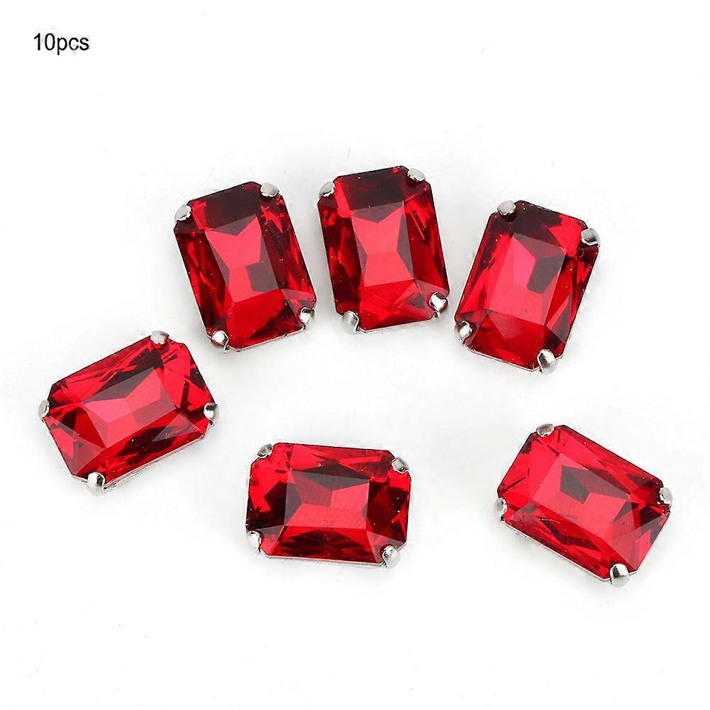 2025 أحدث نموذج 10 قطع مستطيل الخياطة أحجار الراين الزجاج مخلب الكريستال DIY