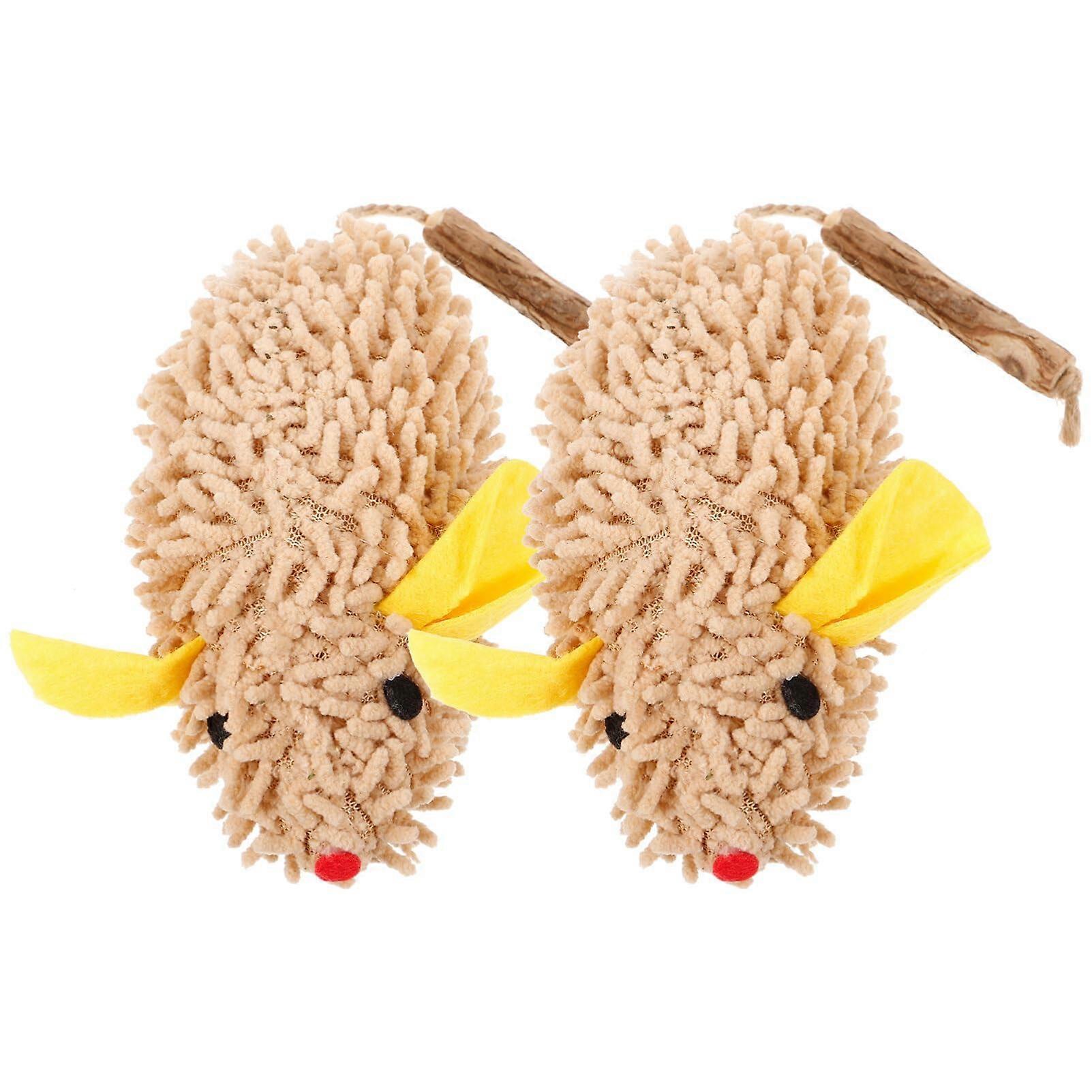 "Catnip Mice Toys for Cats - Interactive Plush Mice with Chewable Wooden Tails for Kittens, Ideal Indoor Play"