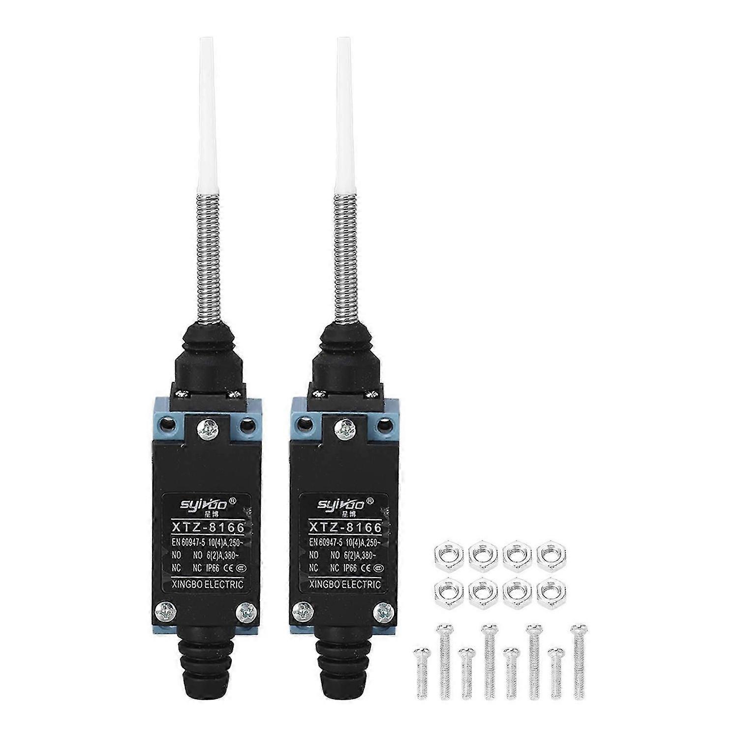 2 Pcs Spring Momentary Limit Switch Self Reset IP66 Flexible Coil Spring Rod Momentary Travel Switch 250V 380V