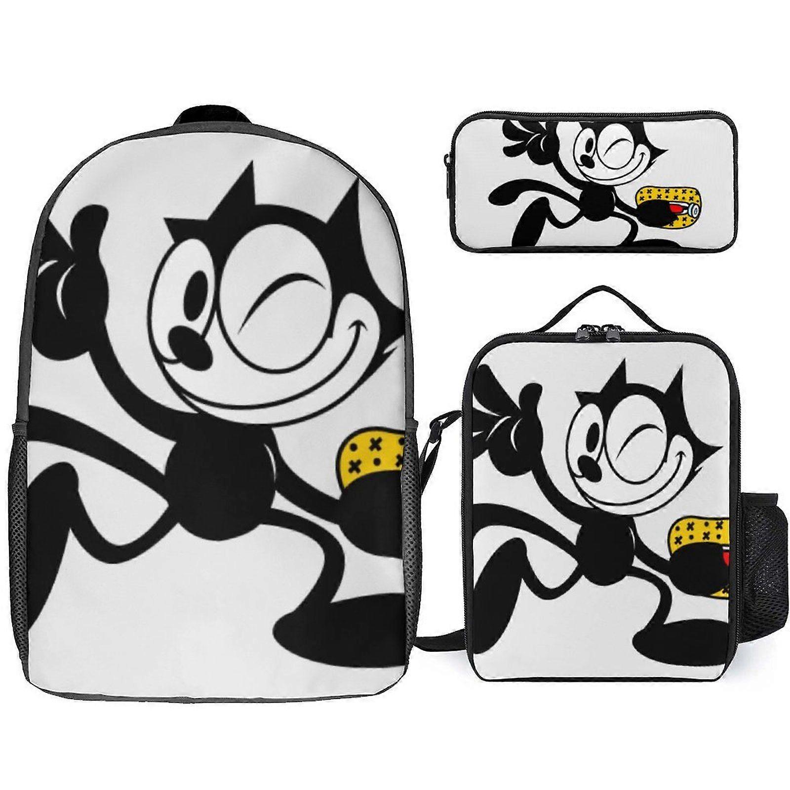 i6681 Felix The Cat Backpack Knowledge Navigator Sac à dos avec système de déjeuner à la boussole w6681