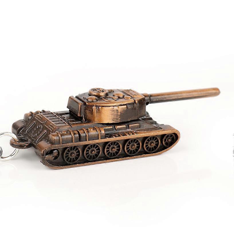 Car model key ring World of Tanks key ring racing pendant key ring key (red copper)