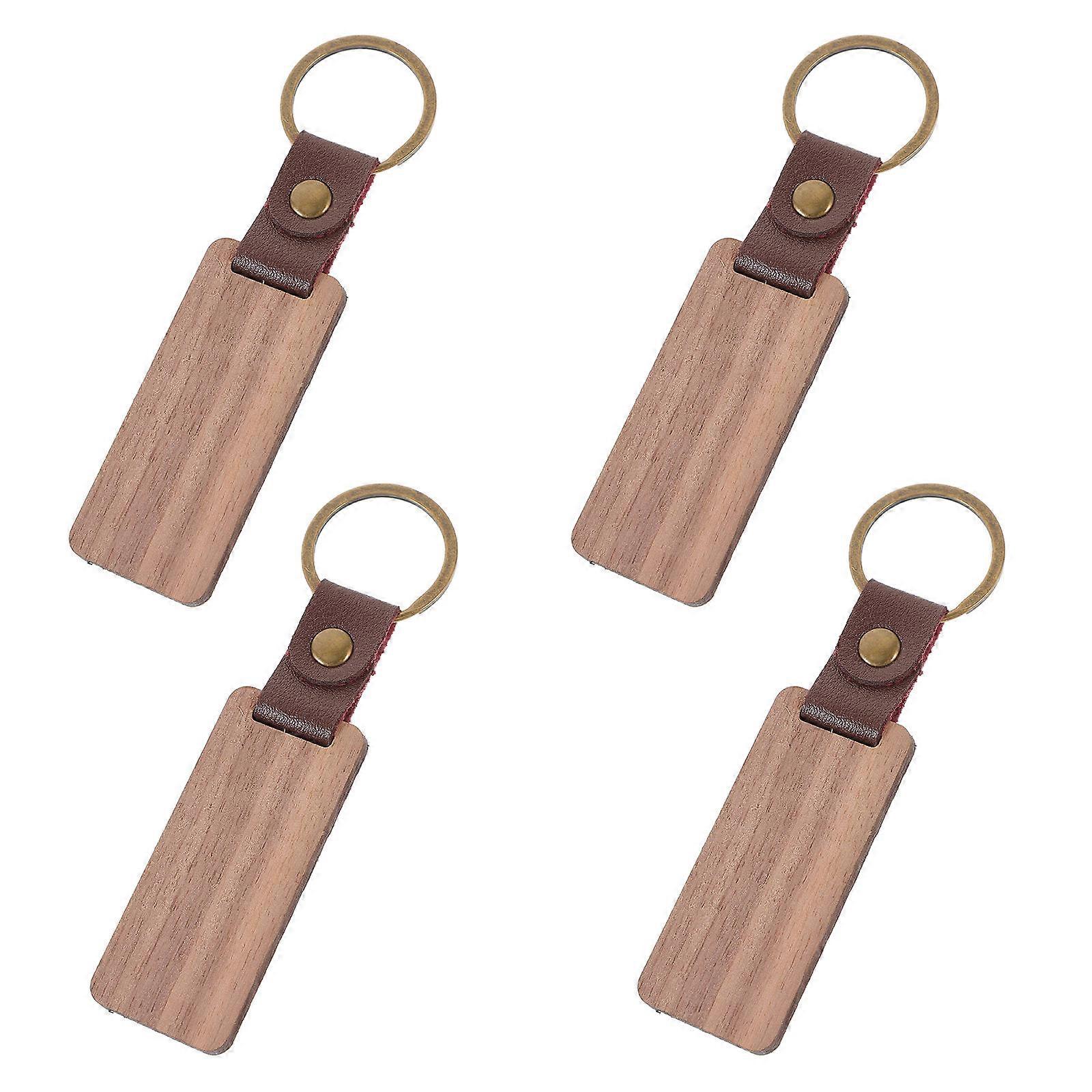 Key Chain Hanging Ornaments Diy Wood Keychain Blanks Multi 11.40X2.90X0.40CM Zinc Alloy present