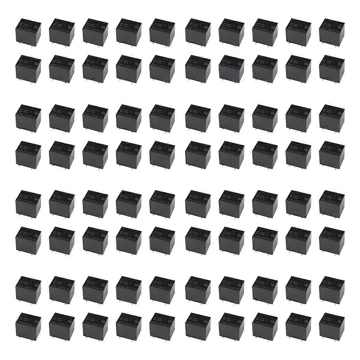 10 pcs Relay 5 Pin SPDT SRA-12VDC- DC 12V Coil 20A Black