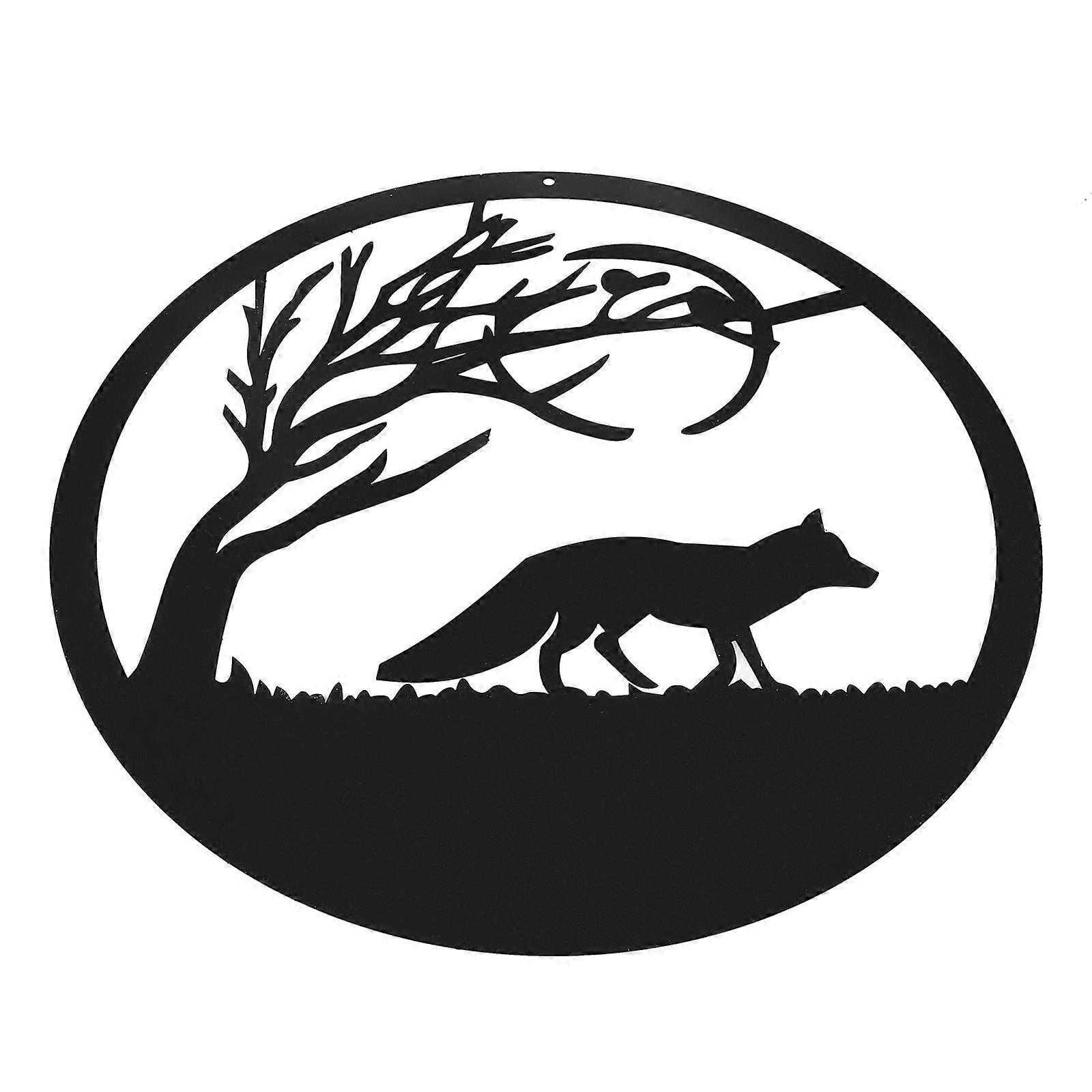 Iron Pendant Wall Decoration Home Backdrop Adorn 30x30cm Black Animal Design 1Pack