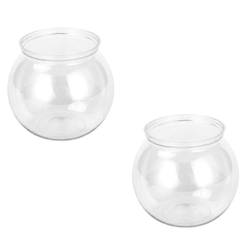 Transparent Plastic Fish Tanks for Small Aquariums and Plants 2Pcs Easy to Clean Household Goldfish