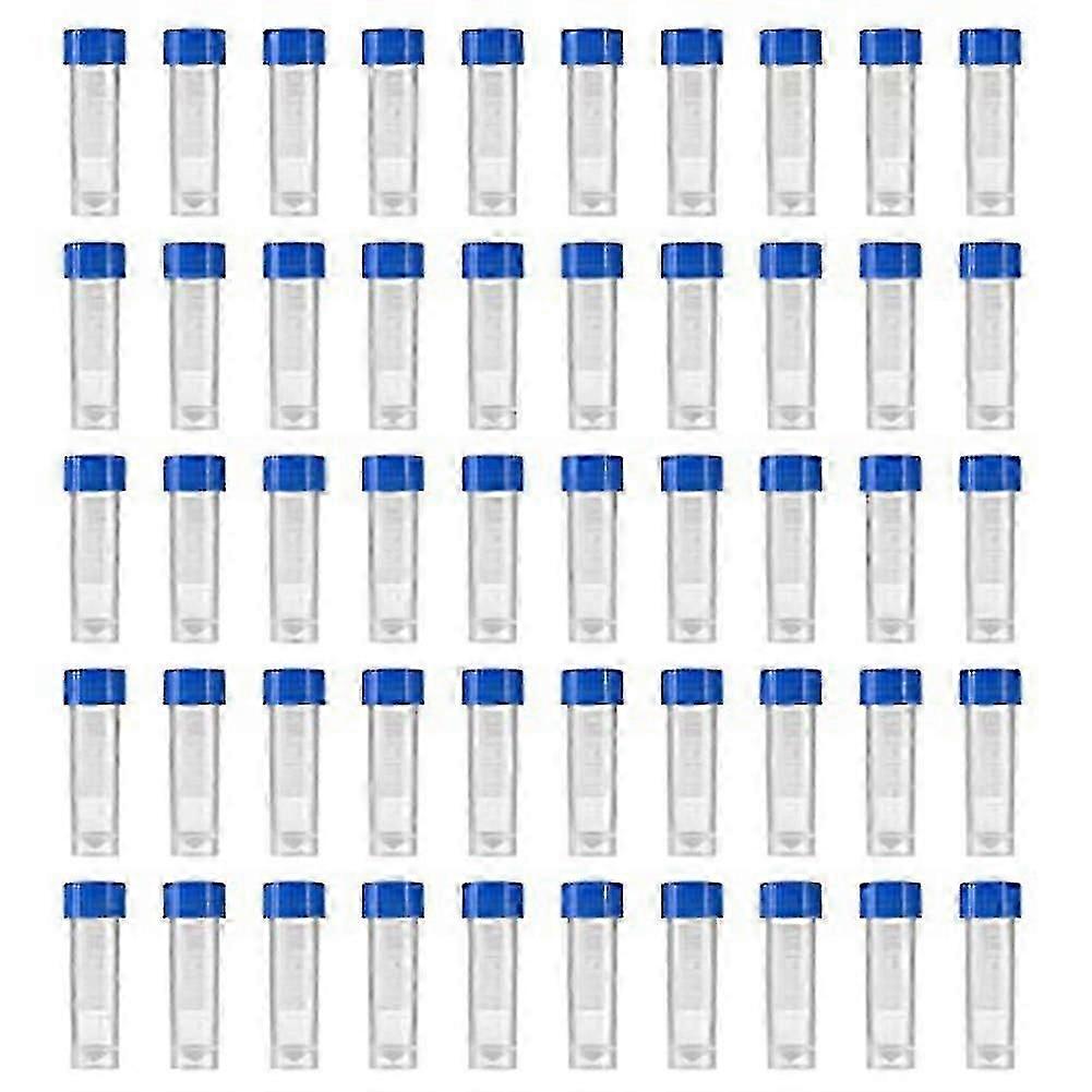 200pcs 5ml Plastic Graduated Vial Storage Container Test Tubes With Screw Caps