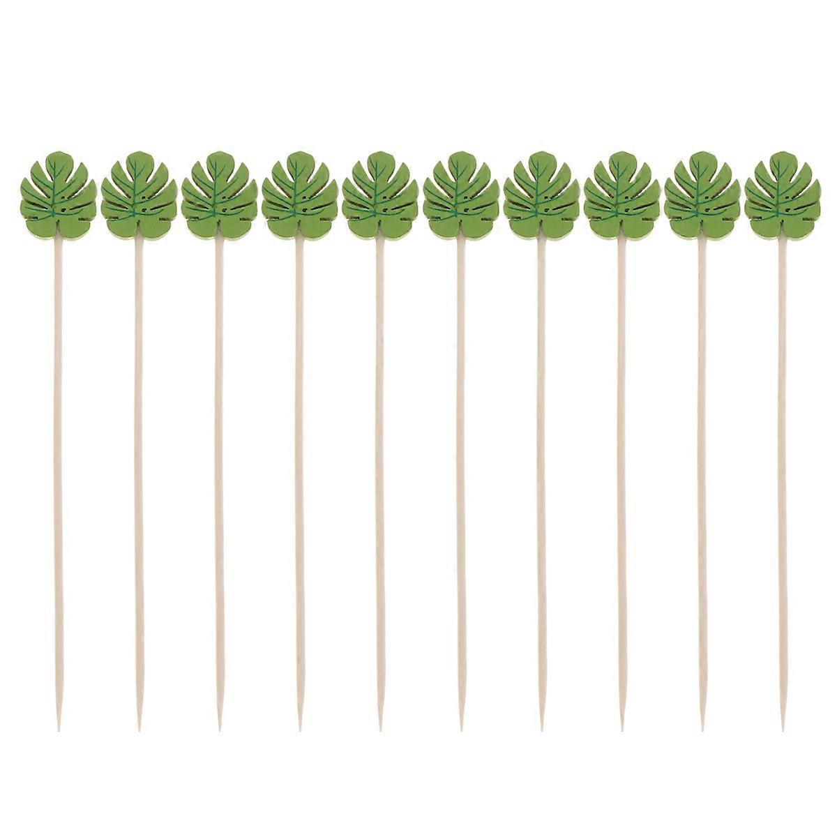 Toothpicks For Appetizers Fruit And Leaf Pick Halloween Christmas Home Use 12 X 1.2 X 0.1 Cm Wooden Toothpicks 100Pcs