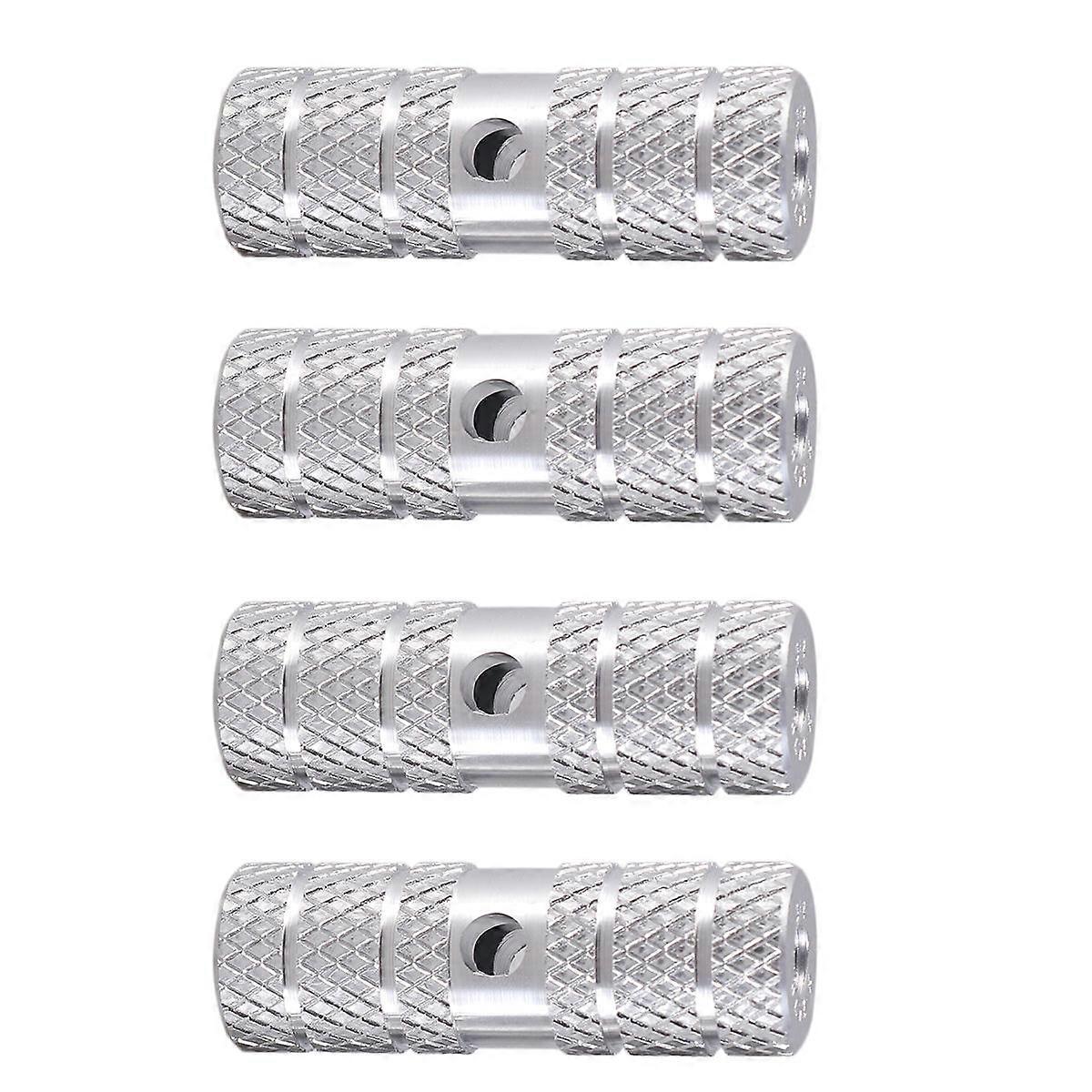 Bicycle Accessories Mountain Bike Pegs Aluminum Alloy Cylinder Shape Silver Color 7x2.3x2.3cm Easy to Install 4Set