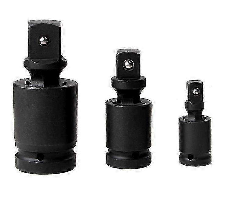 3pcs Impact Gimbals Set with Ball & Spring System - 1/2, 3/8, and 1/4 Socket Reducer Adapters for Sockets & Bits