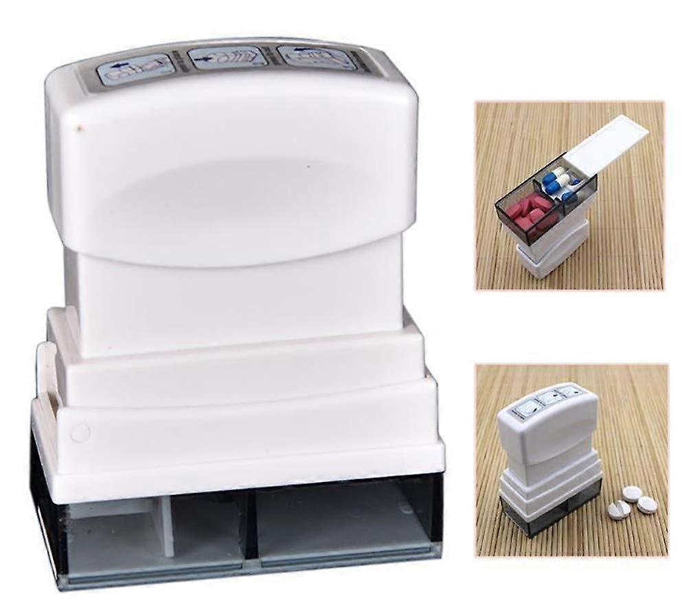 Medicine Cutter Pill Separator Plastic Container Portable Organizer Box For Home And Travel